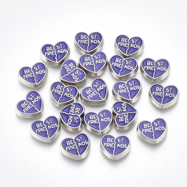 PandaHall Alloy Enamel Cabochons, Fit Floating Locket Charms, Heart with Word Best Friends, Mauve, Platinum, 7x9x2mm Alloy Heart Purple
PandaHall Alloy Enamel Cabochons, Fit Floating Locket Charms, Heart with Word Best Friends, Mauve, Platinum, 7x9x2mm Alloy Heart Purple