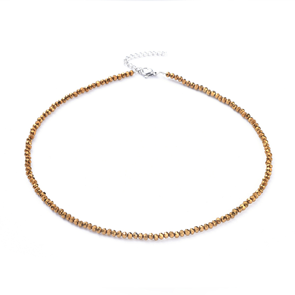 PandaHall Electroplate Glass Beaded Necklaces, with Stainless Steel Lobster Claw Clasps and Curb Chains, Goldenrod, 14.96 inch(38cm) Glass..., Gold
PandaHall Electroplate Glass Beaded Necklaces, with Stainless Steel Lobster Claw Clasps and Curb Chains, Goldenrod, 14.96 inch(38cm) Glass..., Gold
