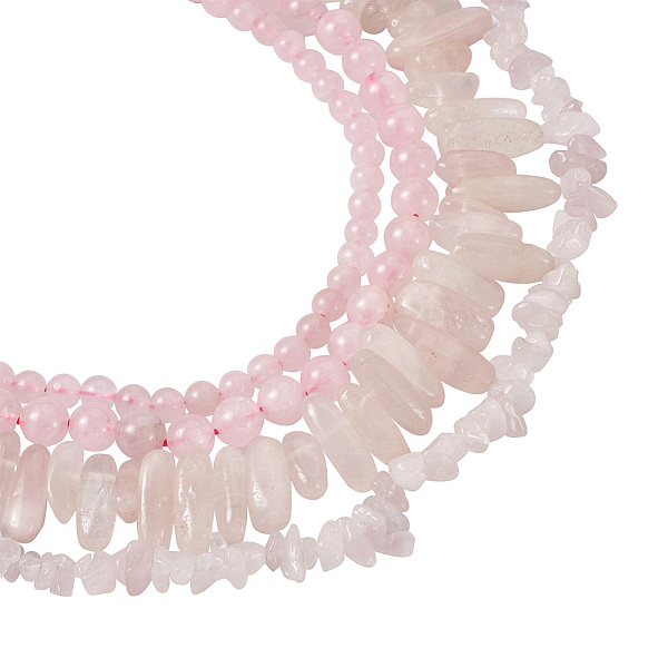 PandaHall Kissitty 4 Strands 4 Style Natural Rose Quartz Stone Bead Strands, Round & Chip, 4 strands/box Rose Quartz Mixed Shapes
PandaHall Kissitty 4 Strands 4 Style Natural Rose Quartz Stone Bead Strands, Round & Chip, 4 strands/box Rose Quartz Mixed Shapes