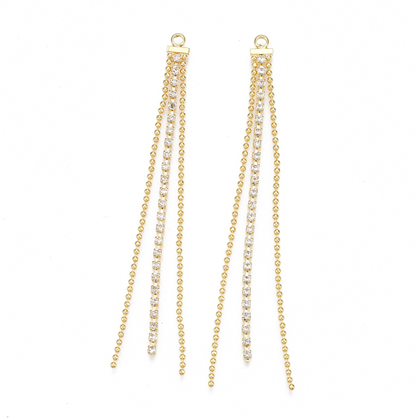 PandaHall Brass Chain Tassel Big Pendants, with Cubic Zirconia, Clear, Nickel Free, Real 18K Gold Plated, 71x4.5x1.5mm, Hole: 1.6mm Brass...
PandaHall Brass Chain Tassel Big Pendants, with Cubic Zirconia, Clear, Nickel Free, Real 18K Gold Plated, 71x4.5x1.5mm, Hole: 1.6mm Brass...