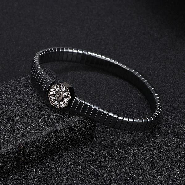 PandaHall Brass Micro Pave Cubic Zirconia Beaded Bracelets, with Synthetic Non-Hematite Beads, Eight Diagrams, Gunmetal, 7-1/8 inch(18cm)..., Black
PandaHall Brass Micro Pave Cubic Zirconia Beaded Bracelets, with Synthetic Non-Hematite Beads, Eight Diagrams, Gunmetal, 7-1/8 inch(18cm)..., Black