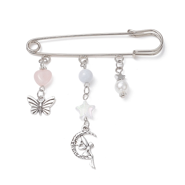 PandaHall Natural Mixed Gemstone Heart & Fairy & Butterfly Charms Safety Pin Brooch, Alloy Lapel Pin for Sweater Clasp Pants Waist Extender...
PandaHall Natural Mixed Gemstone Heart & Fairy & Butterfly Charms Safety Pin Brooch, Alloy Lapel Pin for Sweater Clasp Pants Waist Extender...