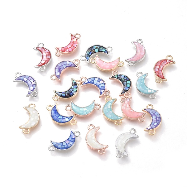 PandaHall Brass Connector, with Natural Shell Slices, Moon, Mixed Color, Mixed Color, 15x8x2.2mm, Hole: 1.4mm Shell Moon Multicolor
PandaHall Brass Connector, with Natural Shell Slices, Moon, Mixed Color, Mixed Color, 15x8x2.2mm, Hole: 1.4mm Shell Moon Multicolor