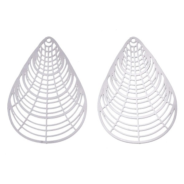 PandaHall 201 Stainless Steel Filigree Pendants, Etched Metal Embellishments, Teardrop, Stainless Steel Color, 44x31x0.3mm, Hole: 1.4mm 201...
PandaHall 201 Stainless Steel Filigree Pendants, Etched Metal Embellishments, Teardrop, Stainless Steel Color, 44x31x0.3mm, Hole: 1.4mm 201...