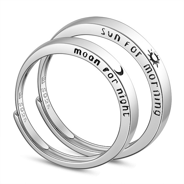 PandaHall SHEGRACE Rhodium Plated 925 Sterling Silver Adjustable Couple Rings, Promise Ring, with Word Moon For Night and Sun For Morning..., Clear
PandaHall SHEGRACE Rhodium Plated 925 Sterling Silver Adjustable Couple Rings, Promise Ring, with Word Moon For Night and Sun For Morning..., Clear