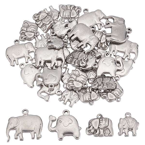PandaHall DICOSMETIC 40Pcs 4 Style 201 Stainless Steel Pendants, Elephant, Stainless Steel Color, 13~18x11.5~20x3~4mm, Hole: 1.4~1.6mm...
PandaHall DICOSMETIC 40Pcs 4 Style 201 Stainless Steel Pendants, Elephant, Stainless Steel Color, 13~18x11.5~20x3~4mm, Hole: 1.4~1.6mm...