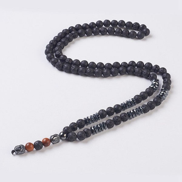 PandaHall Natural Lava Rock Beads Pendant Necklaces, with Sandalwood Beads and Synthetic Hematite, Buddha, 31.5 inch(80cm), Pendant: 55x8mm...
PandaHall Natural Lava Rock Beads Pendant Necklaces, with Sandalwood Beads and Synthetic Hematite, Buddha, 31.5 inch(80cm), Pendant: 55x8mm...