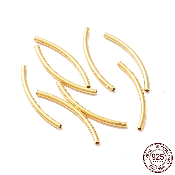 PandaHall 925 Sterling Silver Tube Beads, Curved Tube, Real 18K Gold Plated, 25x1.5mm, Hole: 1mm, about 42pcs/10g Sterling Silver Tube
PandaHall 925 Sterling Silver Tube Beads, Curved Tube, Real 18K Gold Plated, 25x1.5mm, Hole: 1mm, about 42pcs/10g Sterling Silver Tube