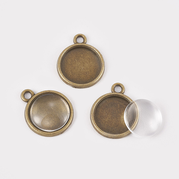 PandaHall DIY Pendant Making, with Alloy Pendant Cabochon Settings and Clear Glass Cabochons, Flat Round, Antique Bronze, Pendant Cabochon...
PandaHall DIY Pendant Making, with Alloy Pendant Cabochon Settings and Clear Glass Cabochons, Flat Round, Antique Bronze, Pendant Cabochon...