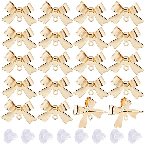 PandaHall SUNNYCLUE 24Pcs Brass Stud Earring Findings, Bowknot, with Horizontal Loops & 20Pcs Plastic Ear Nuts, Real 18K Gold Plated...
PandaHall SUNNYCLUE 24Pcs Brass Stud Earring Findings, Bowknot, with Horizontal Loops & 20Pcs Plastic Ear Nuts, Real 18K Gold Plated...
