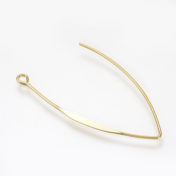 PandaHall Brass Earring Hooks Findings, with Horizontal Loop, Nickel Free, Real 18K Gold Plated, 45x25x1mm, Hole: 1.5mm Brass
PandaHall Brass Earring Hooks Findings, with Horizontal Loop, Nickel Free, Real 18K Gold Plated, 45x25x1mm, Hole: 1.5mm Brass