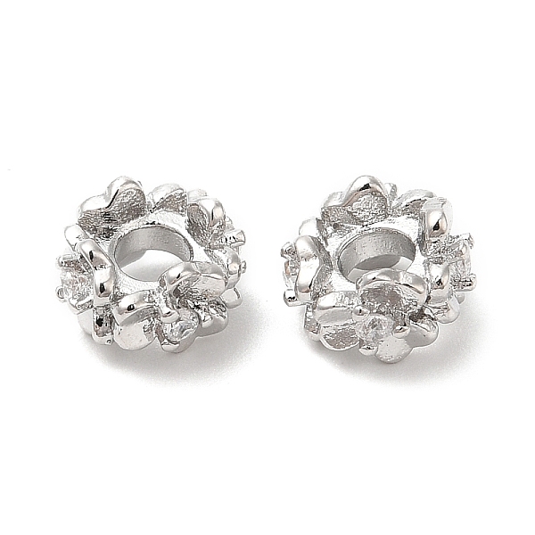 PandaHall Brass Pave Clear Cubic Zirconia Spacer Beads, Flower, Real Platinum Plated, 7x4.5mm, Hole: 2.6mm Brass Flower
PandaHall Brass Pave Clear Cubic Zirconia Spacer Beads, Flower, Real Platinum Plated, 7x4.5mm, Hole: 2.6mm Brass Flower