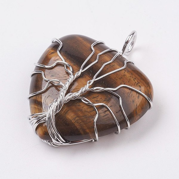 PandaHall Natura Tiger Eye Pendants, with Platinum Tone Brass Findings, Heart, 40x31x10mm, Hole: 5mm Tiger Eye Heart
PandaHall Natura Tiger Eye Pendants, with Platinum Tone Brass Findings, Heart, 40x31x10mm, Hole: 5mm Tiger Eye Heart