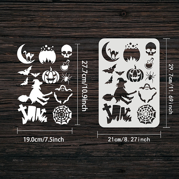 PandaHall FINGERINSPIRE Halloween Theme Stencil 29.7x21cm Reusable Halloween Bat Cat Pumpkin Witch Drawing Stencil Halloween Scary Pattern...
PandaHall FINGERINSPIRE Halloween Theme Stencil 29.7x21cm Reusable Halloween Bat Cat Pumpkin Witch Drawing Stencil Halloween Scary Pattern...