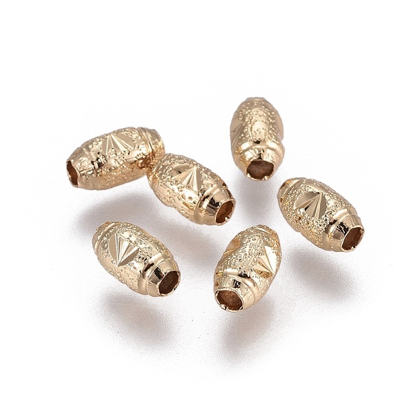 PandaHall Electroplate Brass Textured Beads, Long-Lasting Plated, Oval, Light Gold, 7x4mm, Hole: 1.8mm Brass Oval
PandaHall Electroplate Brass Textured Beads, Long-Lasting Plated, Oval, Light Gold, 7x4mm, Hole: 1.8mm Brass Oval