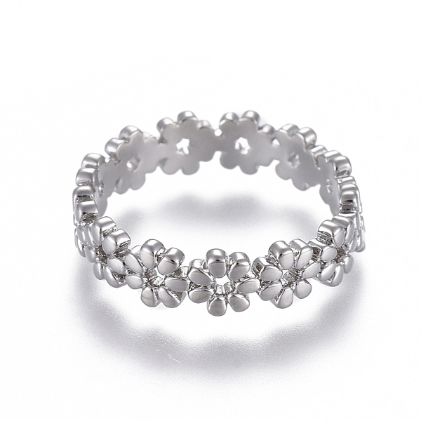 PandaHall Brass Finger Rings, Flower, Platinum, Size 6, Inner Diameter: 17mm Brass
PandaHall Brass Finger Rings, Flower, Platinum, Size 6, Inner Diameter: 17mm Brass
