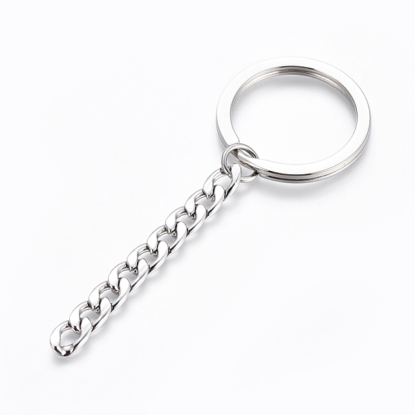 PandaHall Polishing 304 Stainless Steel Split Key Rings, Keychain Clasp Findings, with Extended Curb Chains, Stainless Steel Color, 84mm...
PandaHall Polishing 304 Stainless Steel Split Key Rings, Keychain Clasp Findings, with Extended Curb Chains, Stainless Steel Color, 84mm...