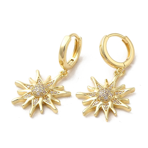 PandaHall Rack Plating Brass Micro Pave Cubic Zirconia Dangle Hoop Earrings, Sun, Golden, 32x17.5mm Cubic Zirconia Sun Clear
PandaHall Rack Plating Brass Micro Pave Cubic Zirconia Dangle Hoop Earrings, Sun, Golden, 32x17.5mm Cubic Zirconia Sun Clear