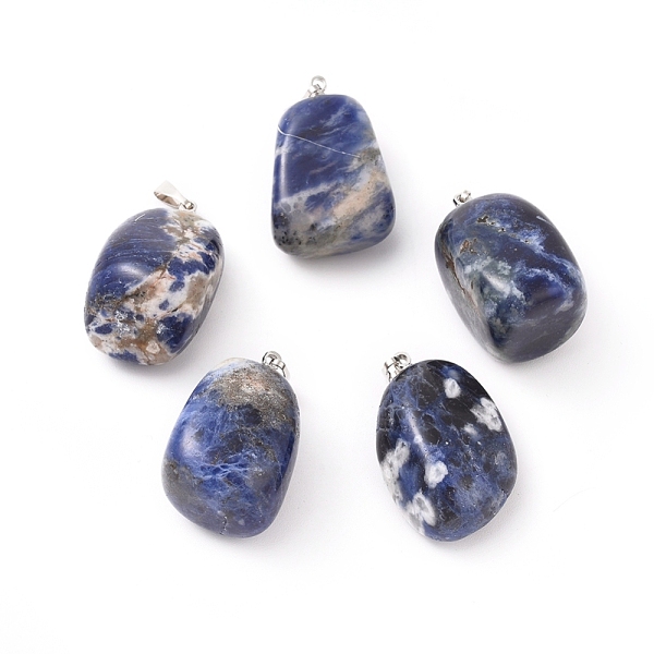 PandaHall Natural Sodalite Pendants, with Platinum Tone Brass Findings, Nuggets, 23~30x13~22x12~20mm, Hole: 5x3mm Sodalite Nuggets
PandaHall Natural Sodalite Pendants, with Platinum Tone Brass Findings, Nuggets, 23~30x13~22x12~20mm, Hole: 5x3mm Sodalite Nuggets