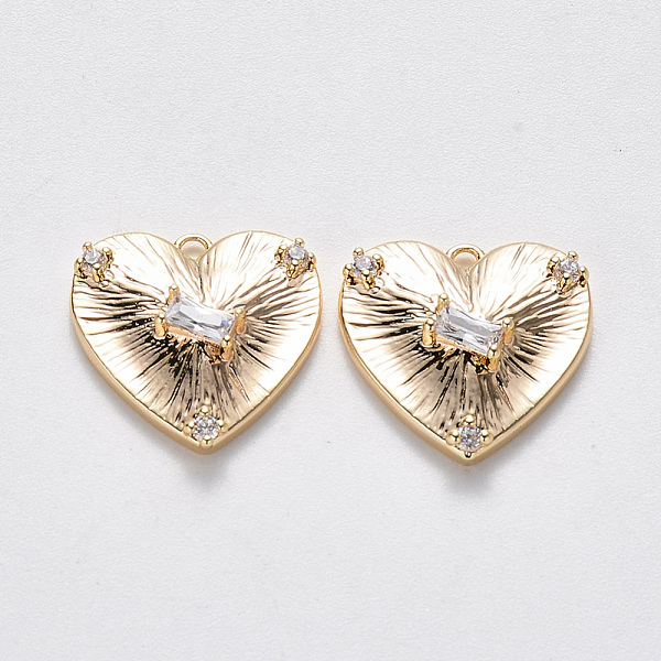 PandaHall Brass Cubic Zirconia Pendants, Nickel Free, Heart, Real 18K Gold Plated, Clear, 15.5x15.5x4.5mm, Hole: 1.2mm Brass+Cubic Zirconia...
PandaHall Brass Cubic Zirconia Pendants, Nickel Free, Heart, Real 18K Gold Plated, Clear, 15.5x15.5x4.5mm, Hole: 1.2mm Brass+Cubic Zirconia...