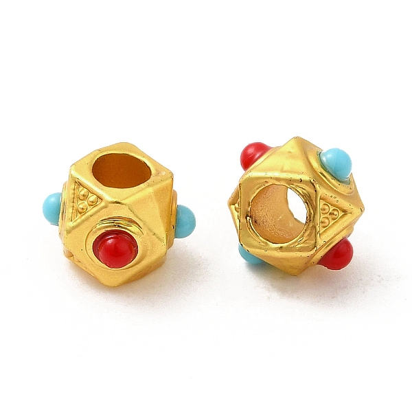 PandaHall Alloy Beads, with Colorful Resin Cabochon, Lead Free & Cadmium Free, Polygon, Matte Gold Color, 6.5x8.5x8.5mm, Hole: 3mm...
PandaHall Alloy Beads, with Colorful Resin Cabochon, Lead Free & Cadmium Free, Polygon, Matte Gold Color, 6.5x8.5x8.5mm, Hole: 3mm...