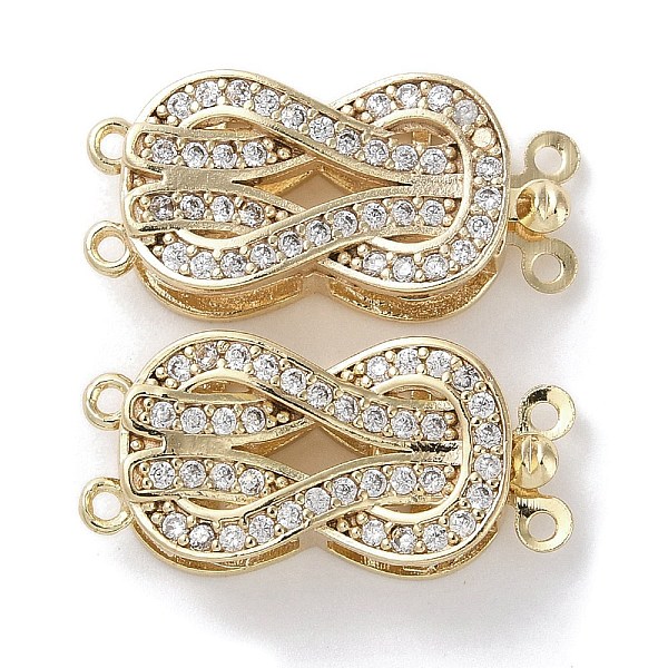 PandaHall Brass Micro Pave Clear Cubic Zirconia Box Clasps, Knot, Real 18K Gold Plated, 22x10x6mm, Hole: 1mm Brass+Cubic Zirconia Others...
PandaHall Brass Micro Pave Clear Cubic Zirconia Box Clasps, Knot, Real 18K Gold Plated, 22x10x6mm, Hole: 1mm Brass+Cubic Zirconia Others...