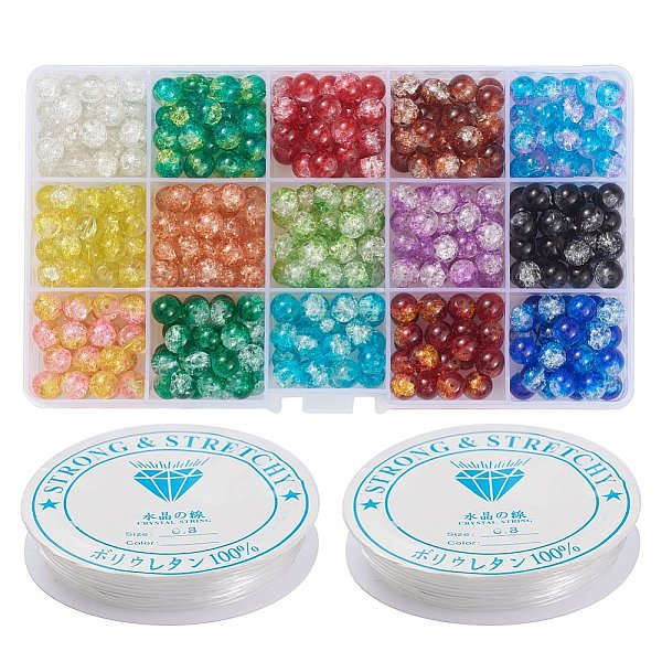 PandaHall DIY Bracelets Makings, with Baking Painted Crackle Glass Round Beads, Crystal String Bead Cord and Plastic Bead Storage Containers..., Multicolor
PandaHall DIY Bracelets Makings, with Baking Painted Crackle Glass Round Beads, Crystal String Bead Cord and Plastic Bead Storage Containers..., Multicolor