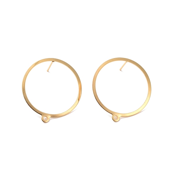 PandaHall 201 Stainless Steel Stud Earring Findings, with Horizontal Loop and 316 Stainless Steel Pin, Ring, Real 24K Gold Plated, 27.5x25mm...
PandaHall 201 Stainless Steel Stud Earring Findings, with Horizontal Loop and 316 Stainless Steel Pin, Ring, Real 24K Gold Plated, 27.5x25mm...