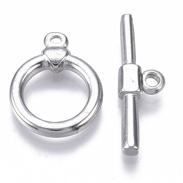 PandaHall 304 Stainless Steel Toggle Clasps, Ring, Stainless Steel Color, Ring: 18x14x3mm, Hole: 1.2mm, Inner Diameter: 10mm, Bar: 24x7x3mm...
PandaHall 304 Stainless Steel Toggle Clasps, Ring, Stainless Steel Color, Ring: 18x14x3mm, Hole: 1.2mm, Inner Diameter: 10mm, Bar: 24x7x3mm...