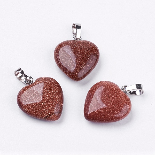 PandaHall Synthetic Goldstone Pendants, Heart, with Brass Findings, Platinum, 22~23x20~20.5x6~7.5mm, Hole: 5x8mm Goldstone Heart
PandaHall Synthetic Goldstone Pendants, Heart, with Brass Findings, Platinum, 22~23x20~20.5x6~7.5mm, Hole: 5x8mm Goldstone Heart