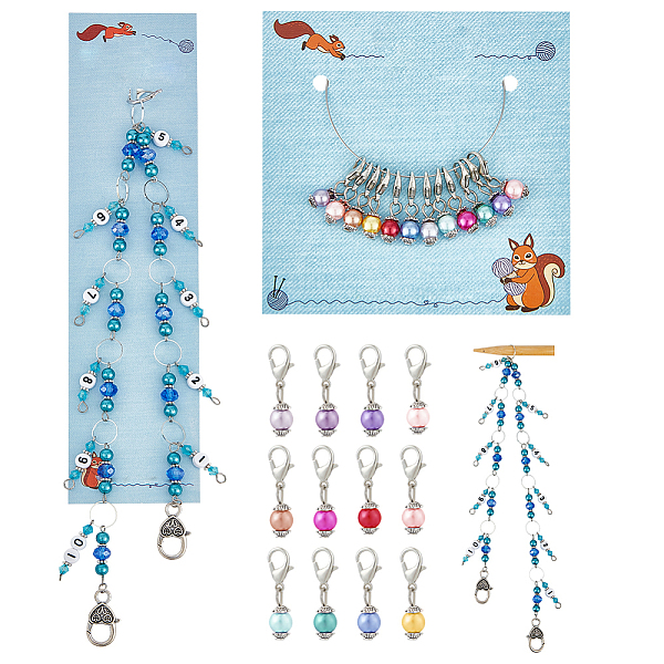 PandaHall Knitting Row Counter Chains & Locking Stitch Markers Kits, with Acrylic & Glass Bead, Mixed Color, 2.5~46cm, 13pcs/set Glass Round..., Multicolor
PandaHall Knitting Row Counter Chains & Locking Stitch Markers Kits, with Acrylic & Glass Bead, Mixed Color, 2.5~46cm, 13pcs/set Glass Round..., Multicolor