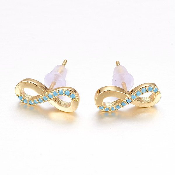 PandaHall Brass Micro Pave Cubic Zirconia Stud Crawler Earrings, Climber Earrings, Infinity, Golden, 6x13x2mm, pin: 0.6mm Cubic Zirconia..., Blue
PandaHall Brass Micro Pave Cubic Zirconia Stud Crawler Earrings, Climber Earrings, Infinity, Golden, 6x13x2mm, pin: 0.6mm Cubic Zirconia..., Blue