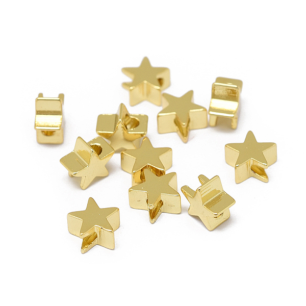 PandaHall Rack Plating Brass Beads, Long-Lasting Plated, Five-Pointed Star, Real 24K Gold Plated, 6x3mm, Hole: 1.6mm Brass Star
PandaHall Rack Plating Brass Beads, Long-Lasting Plated, Five-Pointed Star, Real 24K Gold Plated, 6x3mm, Hole: 1.6mm Brass Star