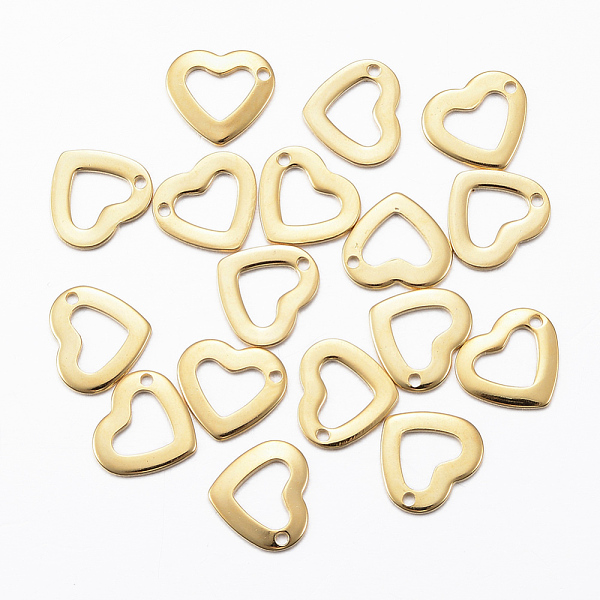 PandaHall 201 Stainless Steel Open Heart Charms, Cut-Out, Hollow, Golden, 10x11x1mm, Hole: 1mm 201 Stainless Steel Heart
PandaHall 201 Stainless Steel Open Heart Charms, Cut-Out, Hollow, Golden, 10x11x1mm, Hole: 1mm 201 Stainless Steel Heart