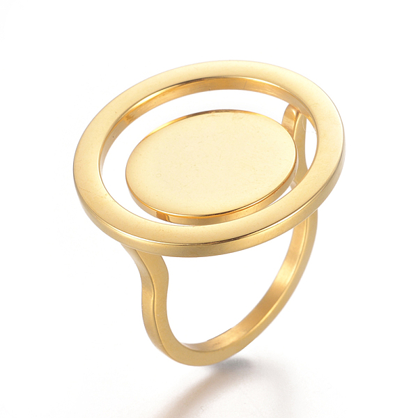 PandaHall 304 Stainless Steel Finger Rings, Flat Round, Golden, Size 6, 16mm 304 Stainless Steel
PandaHall 304 Stainless Steel Finger Rings, Flat Round, Golden, Size 6, 16mm 304 Stainless Steel