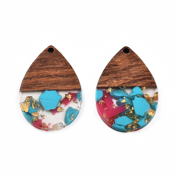 PandaHall Transparent Resin & Walnut Wood Pendants, with Gold Foil, Teardrop Charm, Deep Sky Blue, 36x24.5x3mm, Hole: 2mm Resin+Wood...
PandaHall Transparent Resin & Walnut Wood Pendants, with Gold Foil, Teardrop Charm, Deep Sky Blue, 36x24.5x3mm, Hole: 2mm Resin+Wood...