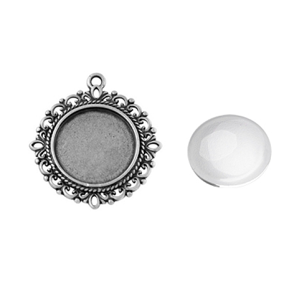 PandaHall Pendant Making Sets, with Alloy Pendant Cabochon Settings and Glass Cabochons, Flat Round, Lead Free, Antique Silver, Tray: 20mm...
PandaHall Pendant Making Sets, with Alloy Pendant Cabochon Settings and Glass Cabochons, Flat Round, Lead Free, Antique Silver, Tray: 20mm...