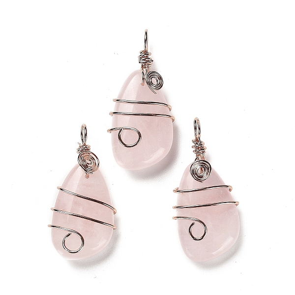 PandaHall Natural Rose Quartz Pendants, Rack Plating Brass Wire Wrapped Gems Teardrop Charms, Cadmium Free & Lead Free, Rose Gold...
PandaHall Natural Rose Quartz Pendants, Rack Plating Brass Wire Wrapped Gems Teardrop Charms, Cadmium Free & Lead Free, Rose Gold...