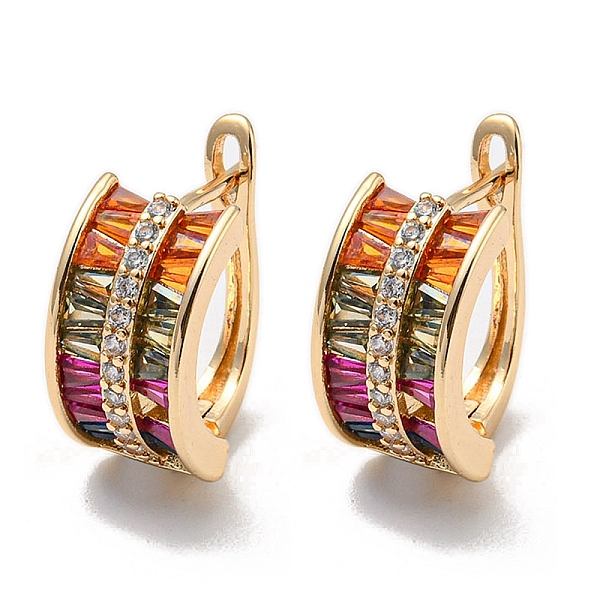 PandaHall Brass with Colorful Cubic Zirconia Hoop Earrings, Arch, Light Gold, 17.5x8.5mm Brass Arch
PandaHall Brass with Colorful Cubic Zirconia Hoop Earrings, Arch, Light Gold, 17.5x8.5mm Brass Arch