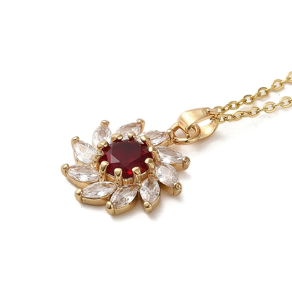 PandaHall Brass Micro Pave Cubic Zirconia Flower Pendant Necklaces for Women, 201 Stainless Steel Cable Chain Necklaces, Dark Red, 15.94...
PandaHall Brass Micro Pave Cubic Zirconia Flower Pendant Necklaces for Women, 201 Stainless Steel Cable Chain Necklaces, Dark Red, 15.94...