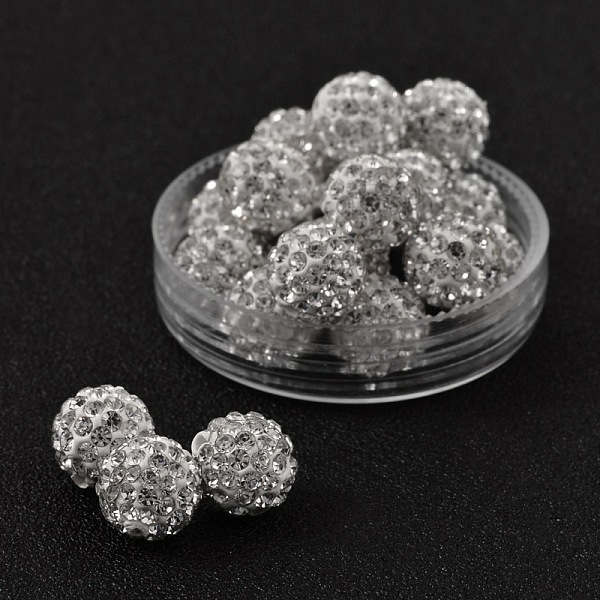 PandaHall Pave Disco Ball Beads, Polymer Clay Rhinestone Beads, Grade A, Crystal, PP13(1.9~2mm), 10mm, Hole: 1mm Polymer Clay+Glass..., Clear
PandaHall Pave Disco Ball Beads, Polymer Clay Rhinestone Beads, Grade A, Crystal, PP13(1.9~2mm), 10mm, Hole: 1mm Polymer Clay+Glass..., Clear