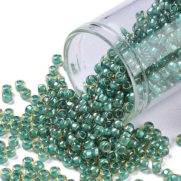 PandaHall TOHO Round Seed Beads, Japanese Seed Beads, (953) Inside Color Jonquil/Turquoise Lined, 8/0, 3mm, Hole: 1mm, about 1110pcs/50g..., Green
PandaHall TOHO Round Seed Beads, Japanese Seed Beads, (953) Inside Color Jonquil/Turquoise Lined, 8/0, 3mm, Hole: 1mm, about 1110pcs/50g..., Green