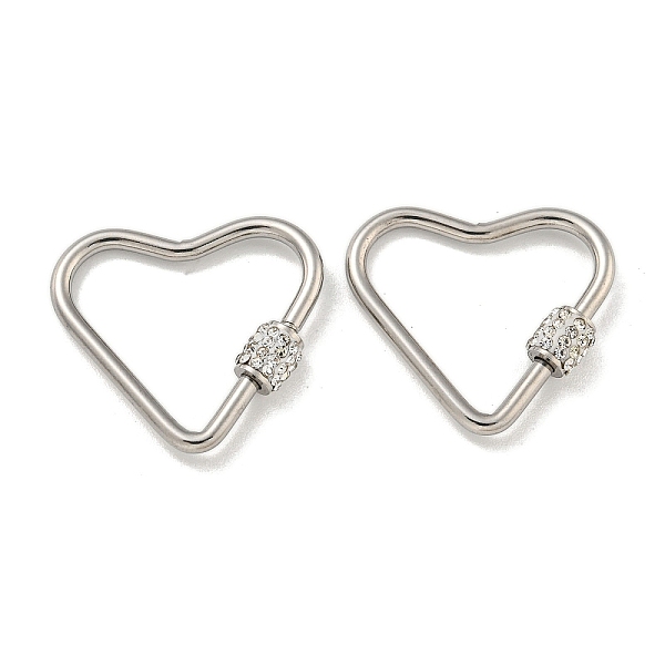 PandaHall 304 Stainless Steel Screw Carabiner Lock Charms, for Necklaces Making, with Polymer Clay Rhinestone, Heart, 23x25x2mm 304...
PandaHall 304 Stainless Steel Screw Carabiner Lock Charms, for Necklaces Making, with Polymer Clay Rhinestone, Heart, 23x25x2mm 304...