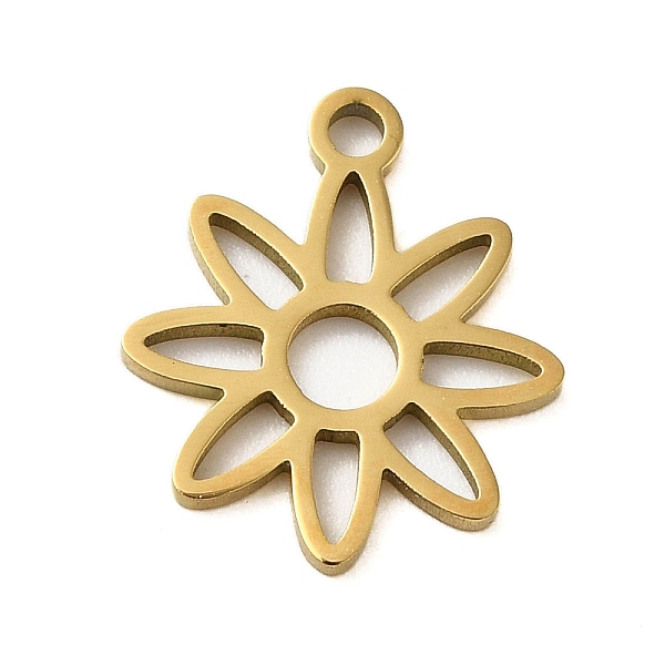 PandaHall 304 Stainless Steel Charms, Laser Cut, Real 18K Gold Plated, Flower, 14.5x12.5x1mm, Hole: 1mm 304 Stainless Steel Flower
PandaHall 304 Stainless Steel Charms, Laser Cut, Real 18K Gold Plated, Flower, 14.5x12.5x1mm, Hole: 1mm 304 Stainless Steel Flower