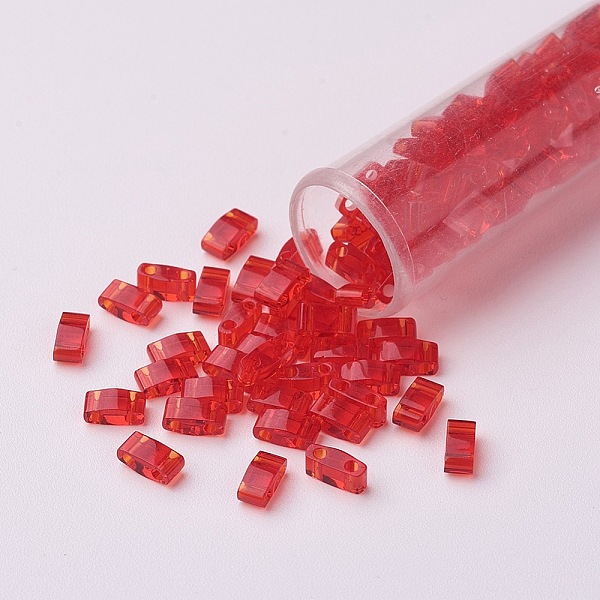 PandaHall MIYUKI Half TILA Beads, Japanese Seed Beads, 2-Hole, (HTL140) Transparent Red Orange, 5x2.3x1.9mm, Hole: 0.8mm, about 2500pcs/bag...
PandaHall MIYUKI Half TILA Beads, Japanese Seed Beads, 2-Hole, (HTL140) Transparent Red Orange, 5x2.3x1.9mm, Hole: 0.8mm, about 2500pcs/bag...