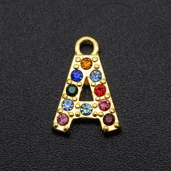 PandaHall Alloy Rhinestone Charms, Golden, Colorful, Letter, Letter.A, 12.5x8.5x2mm, Hole: 1.5mm Alloy+Rhinestone Letter A Multicolor
PandaHall Alloy Rhinestone Charms, Golden, Colorful, Letter, Letter.A, 12.5x8.5x2mm, Hole: 1.5mm Alloy+Rhinestone Letter A Multicolor