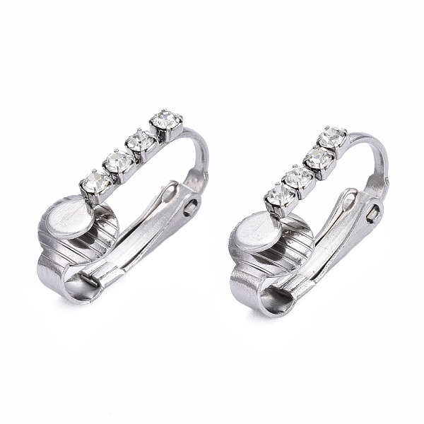 PandaHall 304 Stainless Steel Clip-on Earring Converters Findings, with Clear Cubic Zirconia, Stainless Steel Color, 17x11x7mm 304 Stainless...
PandaHall 304 Stainless Steel Clip-on Earring Converters Findings, with Clear Cubic Zirconia, Stainless Steel Color, 17x11x7mm 304 Stainless...