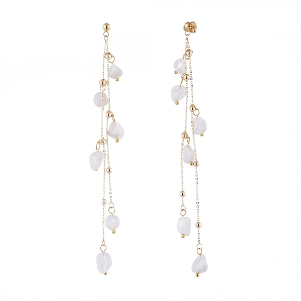 PandaHall Natural White Moonstone Dangle Stud Earring, with 304 Stainless Steel Stud Earring Finding, Brass Cable Chains and Ear Nuts, 122mm...
PandaHall Natural White Moonstone Dangle Stud Earring, with 304 Stainless Steel Stud Earring Finding, Brass Cable Chains and Ear Nuts, 122mm...