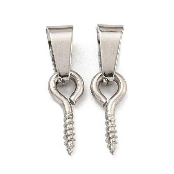 PandaHall 304 Stainless Steel Screw Eye Pin Peg Bails, with 201 Stainless Steel Snap On Bails, For Half Drilled Beads, Stainless Steel Color...
PandaHall 304 Stainless Steel Screw Eye Pin Peg Bails, with 201 Stainless Steel Snap On Bails, For Half Drilled Beads, Stainless Steel Color...