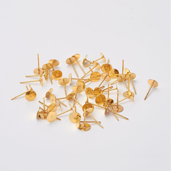 PandaHall Brass Stud Earring Findings, Golden, 12x6mm, Pin: 0.7mm Brass Round
PandaHall Brass Stud Earring Findings, Golden, 12x6mm, Pin: 0.7mm Brass Round